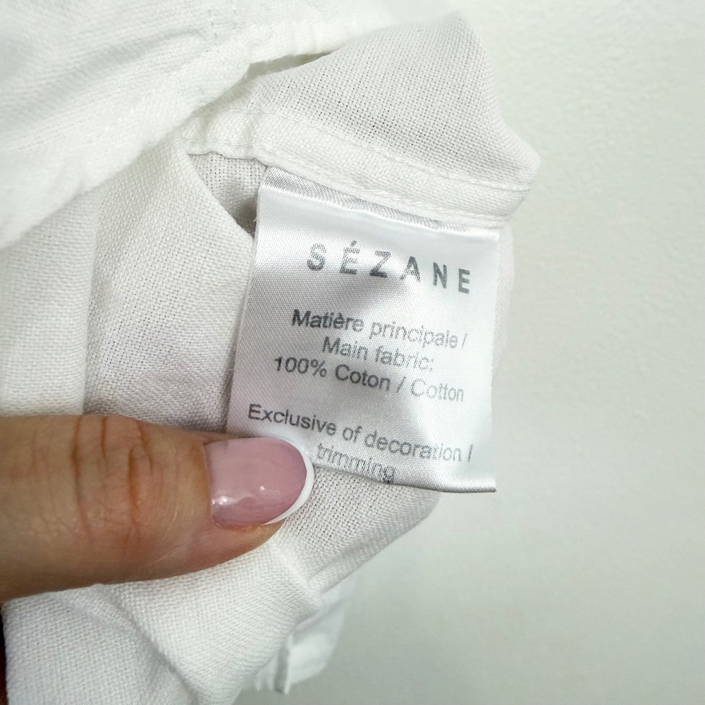 Sézane Tomboy Shirt White Cotton Button Down Size 0 - Picture 5 of 6